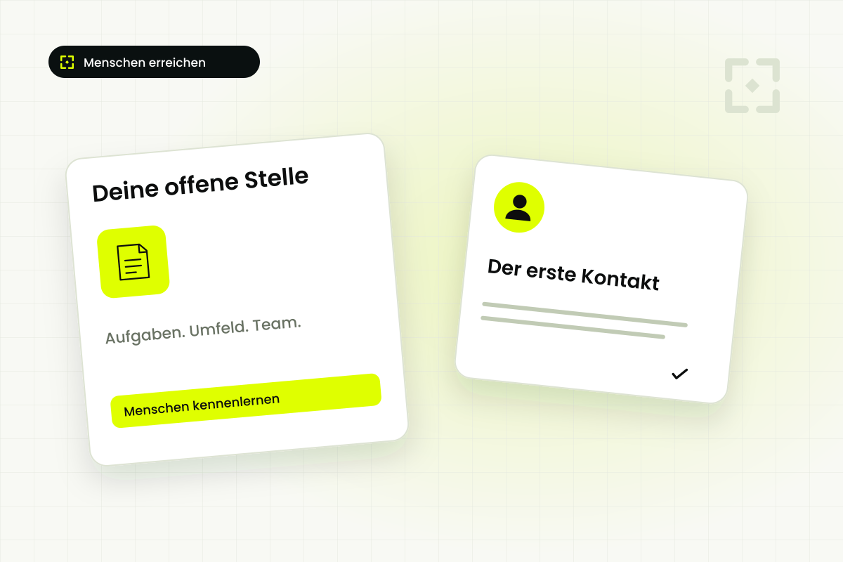 Illustration: Eine offene Stelle und ein einfacher Weg zum Kennenlernen.